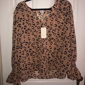 Target A New Day cheetah blouse